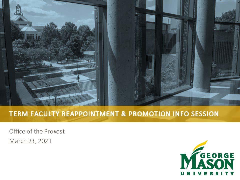 Term Faculty Reappointment and Promotion Info Session