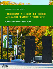 Quality Enhancement Plan cover titled "Transformative Education through Anti-Racist Community Engagement."